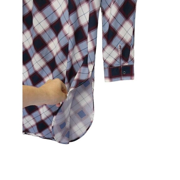 PRANA Womens Flint Plaid Check Maxi Top Long Shirt SMALL - Picture 7 of 10